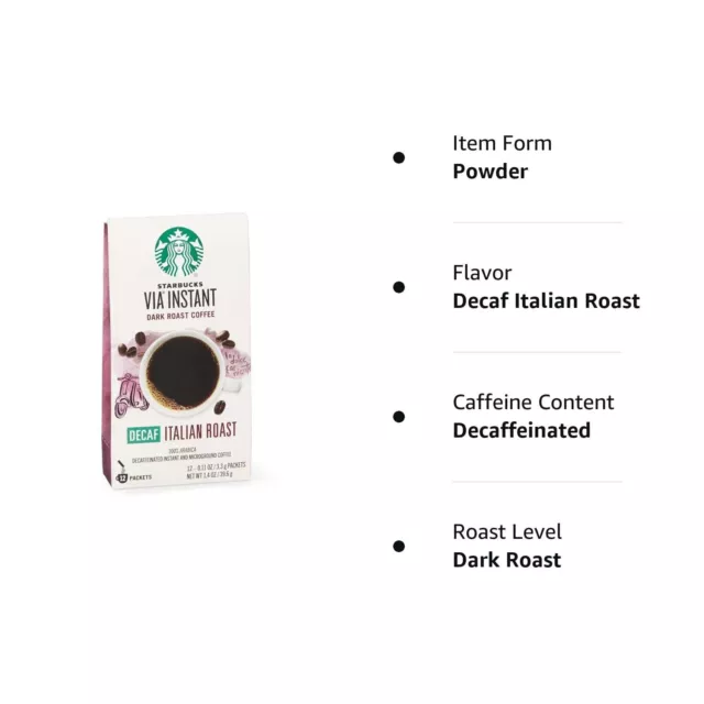 Starbucks VIA Ready Brew Coffee Decaf Italian Roast 3.3-Gram Packages 50-Count 3