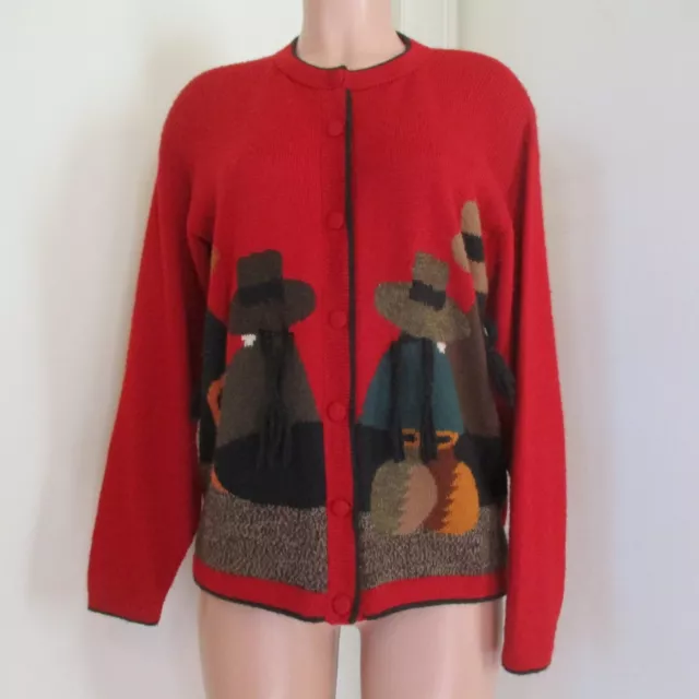 Calidad De Exportacion Alpaca Baby Vintage Art-To-Wear Cardigan Sweater, Size M