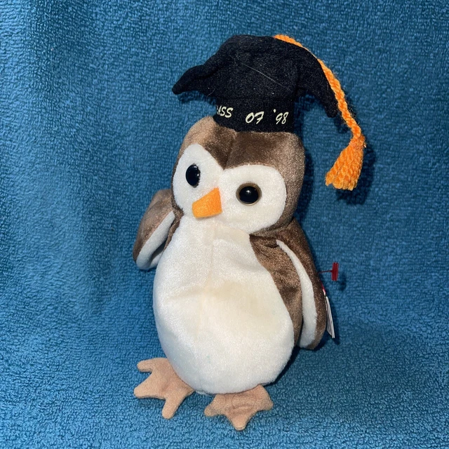 TY Beanie Baby WISE the 1998 Owl Brown And Tan And Dark Brown Use