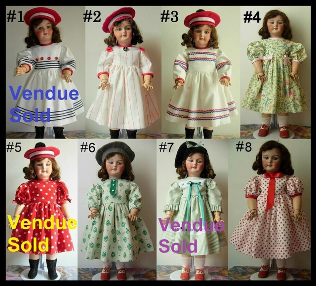 robe poupée ancienne SFBJ Jumeau Kestner Halbig Heubach dress antique doll