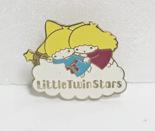 Little Twin Stars Pin Badge SANRIO 2002 Old Vintage Retro Super Rare