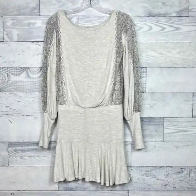 Bailey44 Bailey 44 Dominique Mini Dress Long Sleeve Lace Gray Sweater Size XS