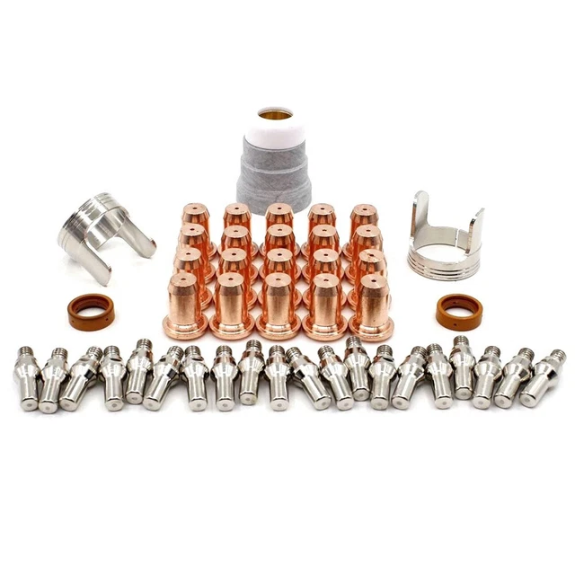 Kit 22 Pièces Consommables Plasma PT60 / PT40 – Électrodes, Becs, Pointes Bouclier 1.0mm, Accessoires Torche Coupe Plasma