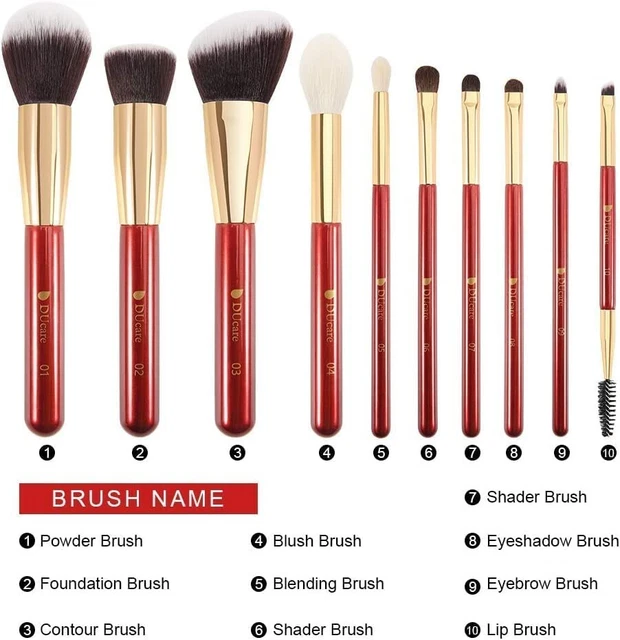 Set Pennelli Make up Professionali Da 10 Pezzi Set Di Pennelli Trucco per Trucco 3
