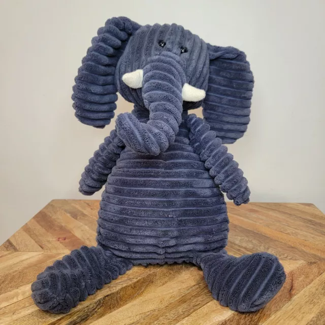 Jellycat London Navy Blue Corduroy Cordy Roy Elephant Plush 15" Toy Medium