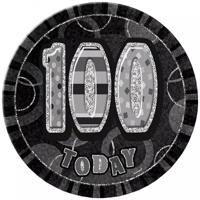 Unique Party Glitz 100th Birthday Party Badge (SG24155)