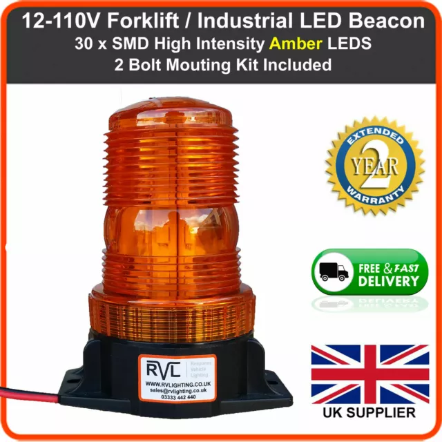 12v-110v LED Flashing Beacon For Forklift Truck Digger Tractor JCB Strobe Light