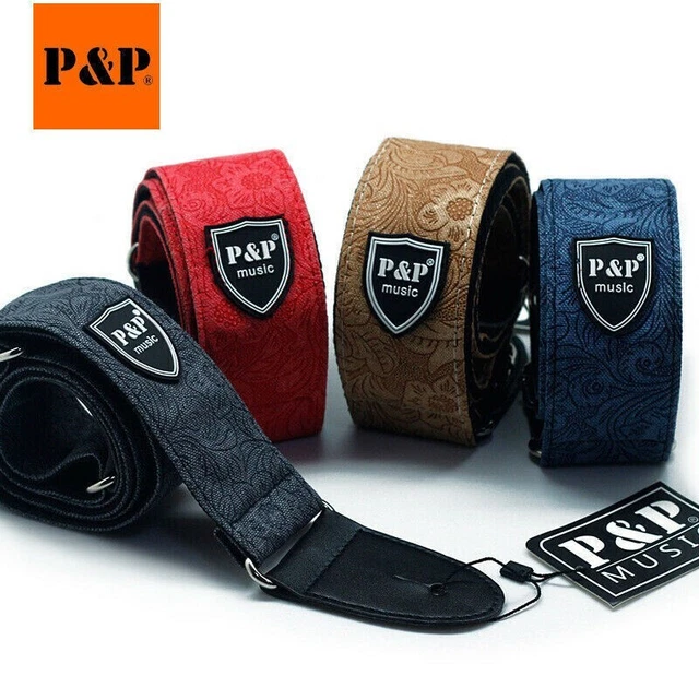 Guitar Strap For Acoustic Electric Bass Adjustable Denim Cotton Webbing Belt UK