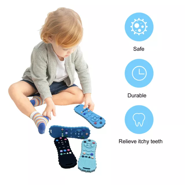 (Blue)Baby Control Chewing Gum Control Easy Grip Hygienic Elastic Silicone For