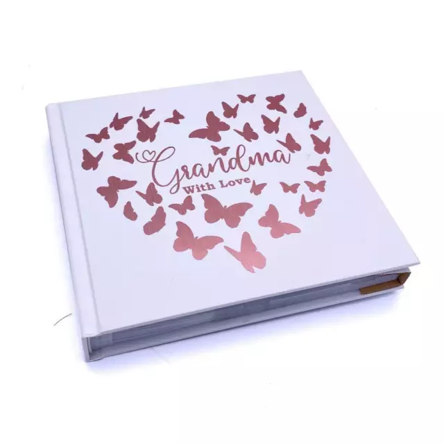 Album fotografico nonna con amore regalo farfalla design oro rosa FLPV-39