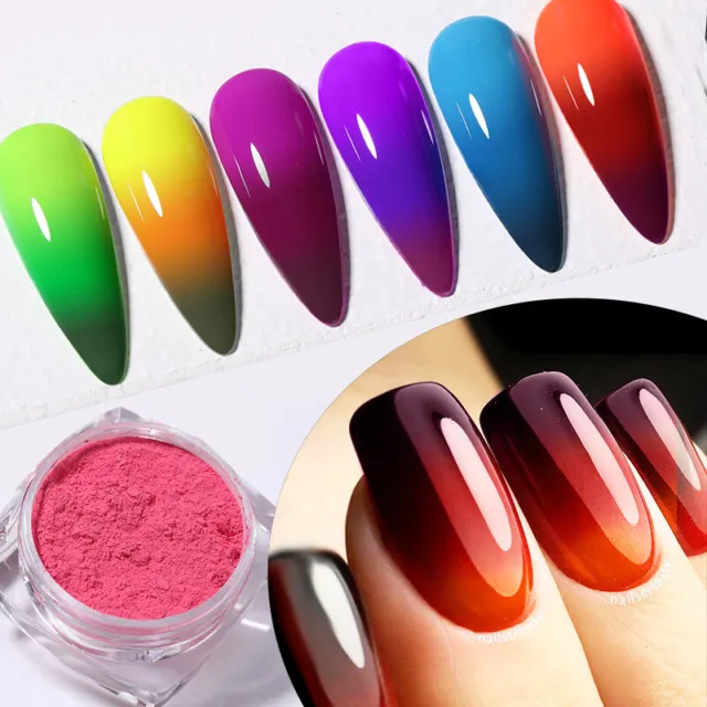 Polvo de uñas cromado pigmento de uñas que cambia de color de 3 capas