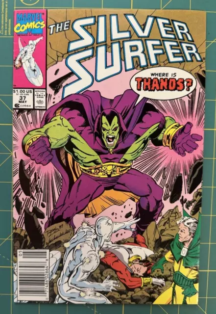 Silver Surfer #37 - May 1990 - Vol.2 - Newsstand Edition - 7.5 (VF-)