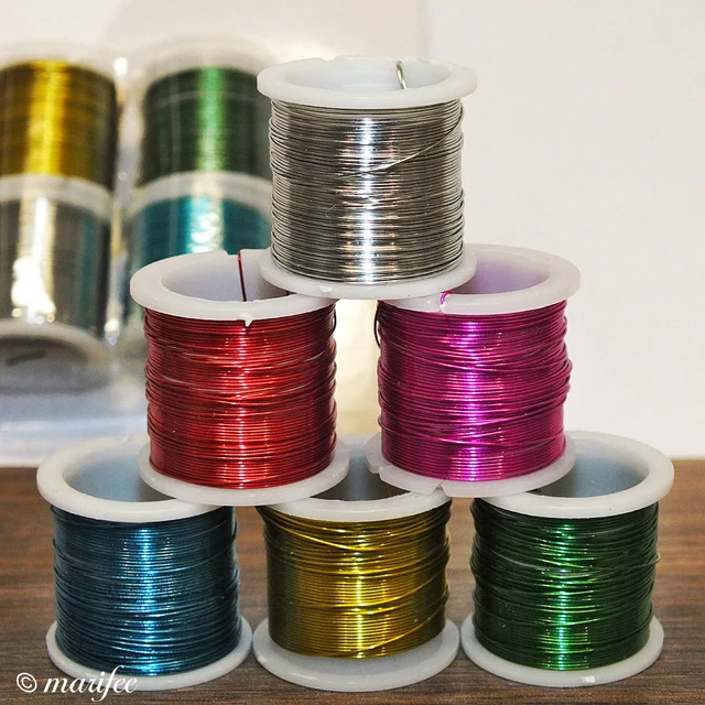 Basteldraht, 6 Spulen, verschiedene Farben, Blumendraht Art.-Nr. 12212