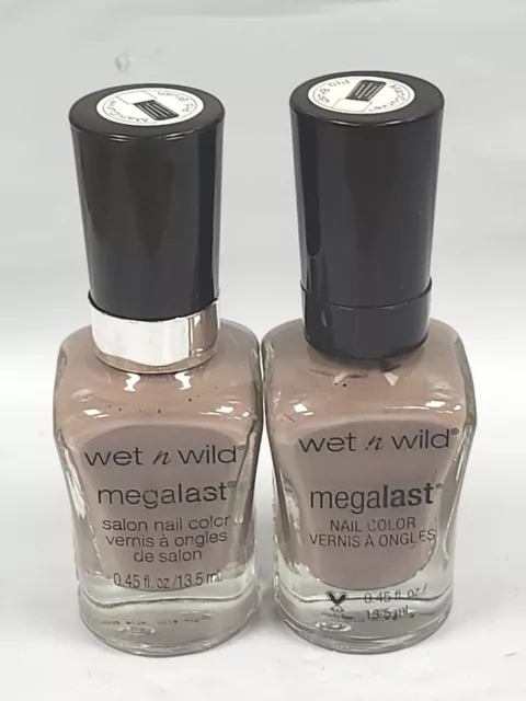 WET n WILD Megalast Salon Nail Color # 201c Wet Cement .45 oz Each 2 pcs