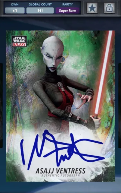 Topps Star Wars Card Trader Super Rare Chrome Galaxy Signature - Asajj Ventress