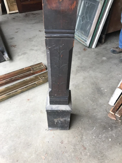 MAR Antique carved Victorian Newell Post For Stairway 55 X 7“ Square 12