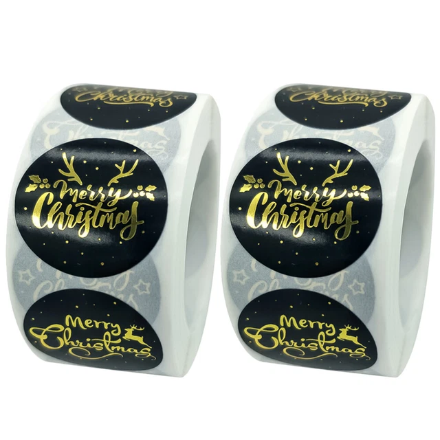 2 Rolls holiday roll tape Runde Siegeletiketten Papier Aufkleber-E