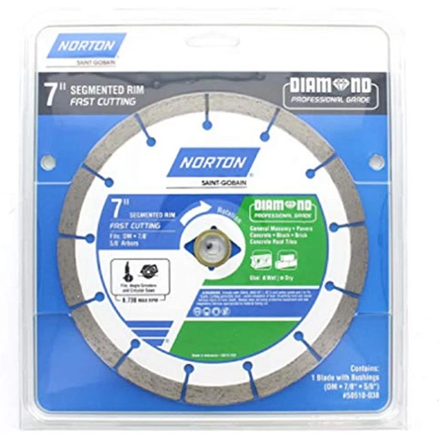 Norton 07660702786 2786 7-Inch Segmented Diamond Saw Blade for Masonry