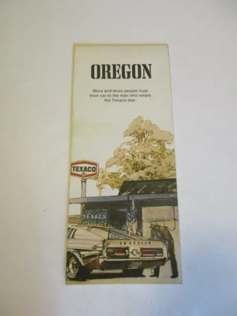 1971 Texaco Oregon State Highway Gas Station Travel Road Map-SW5