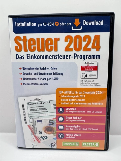 ALDI STEUERSOFTWARE 2024 für das Jahr 2024 Einkommensteuer NEU OVP CD