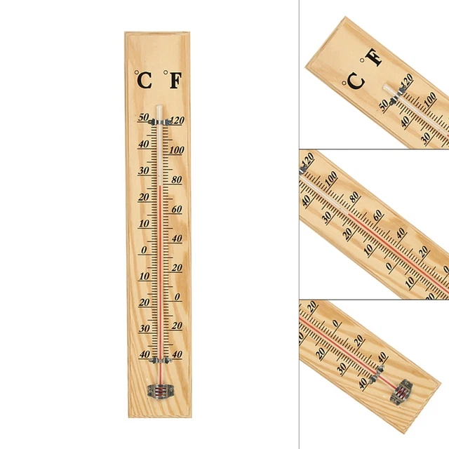 Lot De 10 Thermomètres De Jardin En Bois Hêtre - Celsius Et Fahrenheit, -40°C à +50°C, Pour Extérieur