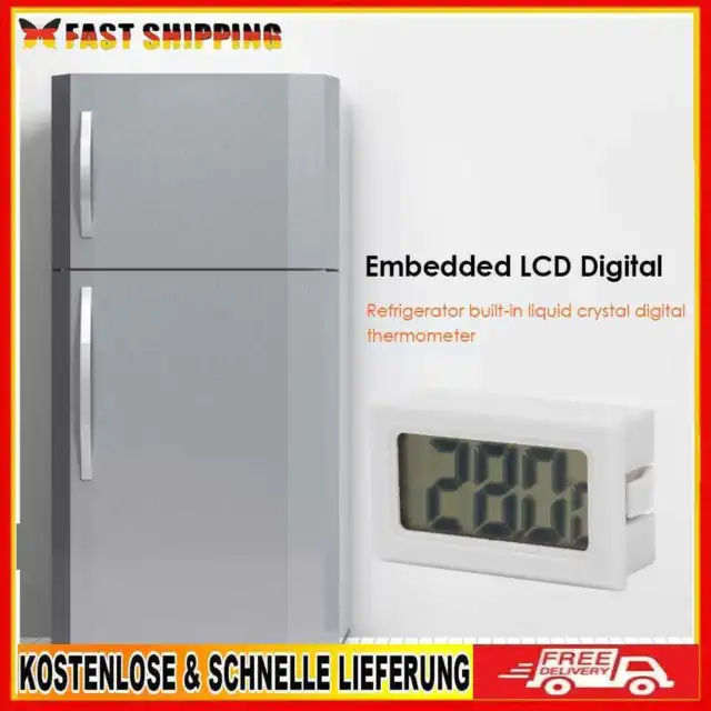 akaddy Kühlschrankthermometer mit LCD-Display, digital, für Gefrierschrank, Temp