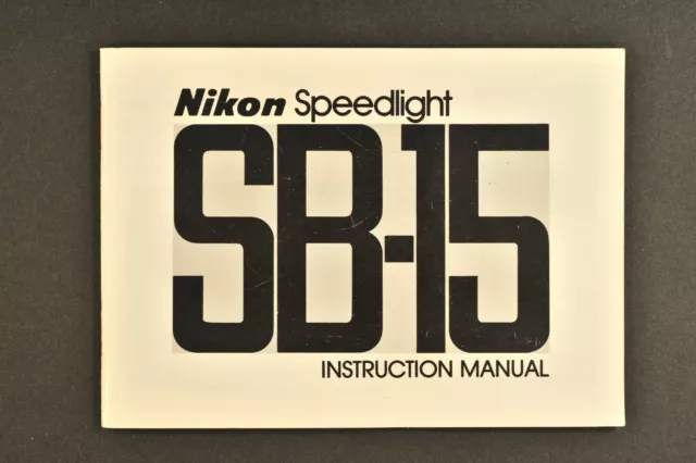 Flash Nikon SB-15 manuale utente inglese