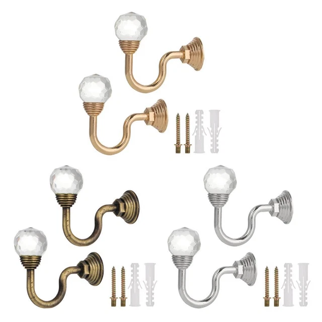 Curtain Hooks Crystal Curtain Holdbacks Fixing Holder Crystal Bracket