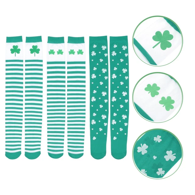 3 pares de calcetines de vacaciones de novedad calcetines de festival irlandeses para mujer calcetines largos