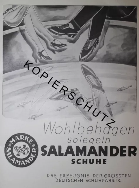 Marke Salamander Schuhe Große Werbeanzeige von 1928 Reklame Werbung ad