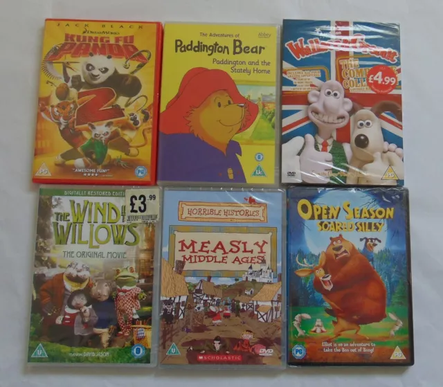 Kid's DVDs X 6 New and Sealed Job Lot