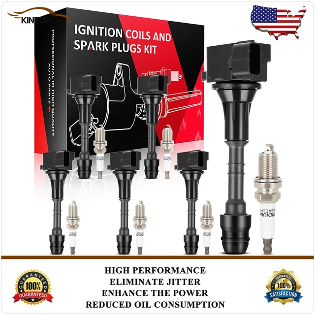 6 IGNITION COIL & Spark Plug Kits For Infiniti G35 FX35 M35 Nissan 350Z