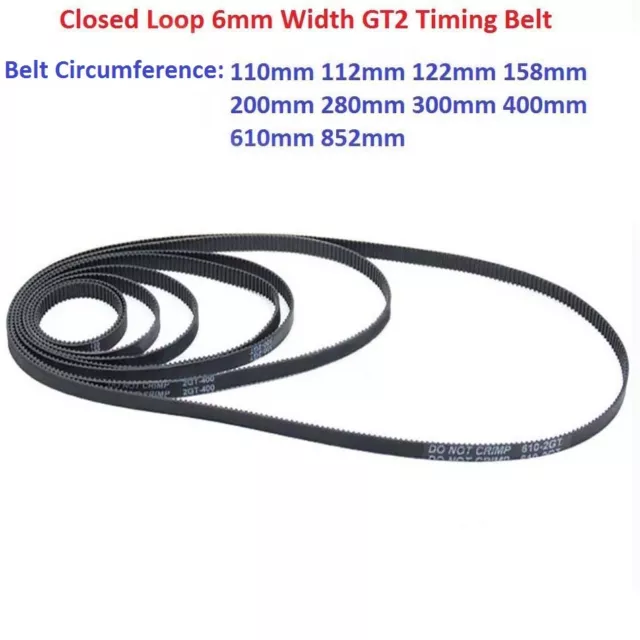 3D Printer 2GT-6mm Synchronous Belt GT2 Timing Belt 6mm Width Closed Loop CNC