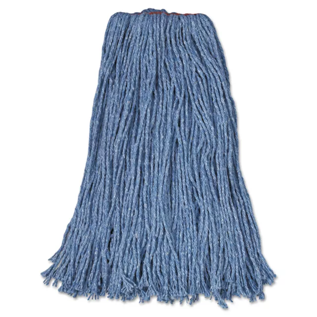 Rubbermaid Commercial Cotton/Synthetic Cut-End Blend Mop Head 24oz 1" Band Blue