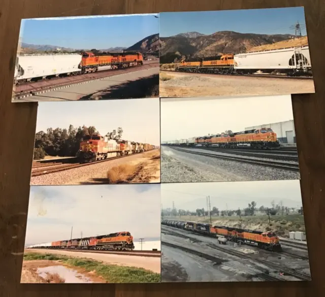 Vintage Lot of 6 BNSF Train Railroad RR Locomotive Tender Car ORIGINAL Photos