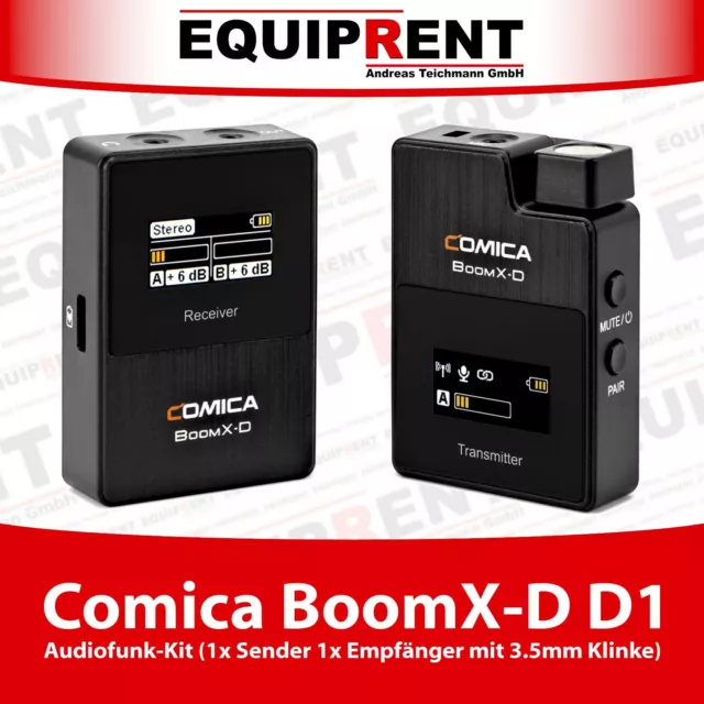 Comica BoomX-D D1 Audio Enlace de Radio Kit Tx/Rx para Entrevista Con Cámara