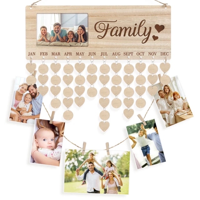 Calendario promemoria compleanno in legno fai da te per la famiglia