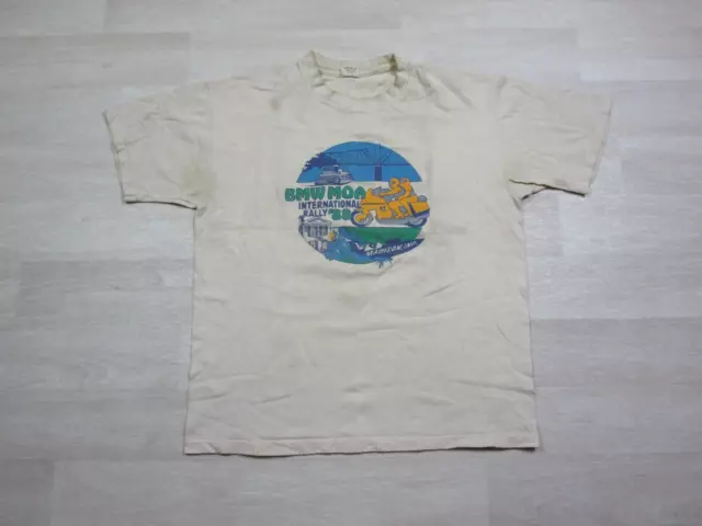 Vintage BMW MOA Motorcycle International Rally T Shirt (L) 1988 Madison, Indiana