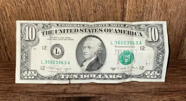 1963-A Ten Dollar Bill $10 Green Seal Federal Reserve Note - Old U.S.  Currency