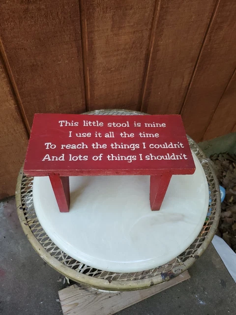 Vintage Retro Childs Wood Red Stool This Little Stool Is Mine I Use It All The T