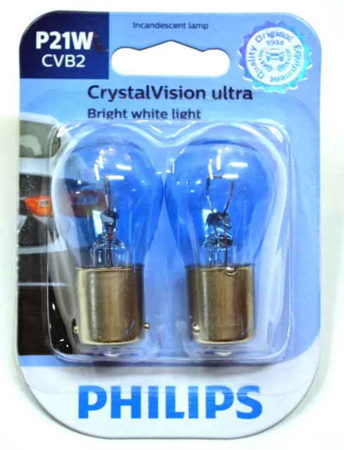 Philips Kristall Vision Ultra Licht P21W 21W Zwei Lampen DRL Daytime Laufen 2