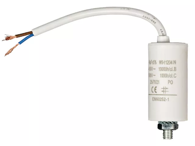 Kondensator Motorkondensator Anlaufkondensator mit Kabel 450V 4.0 µF / 4 uF