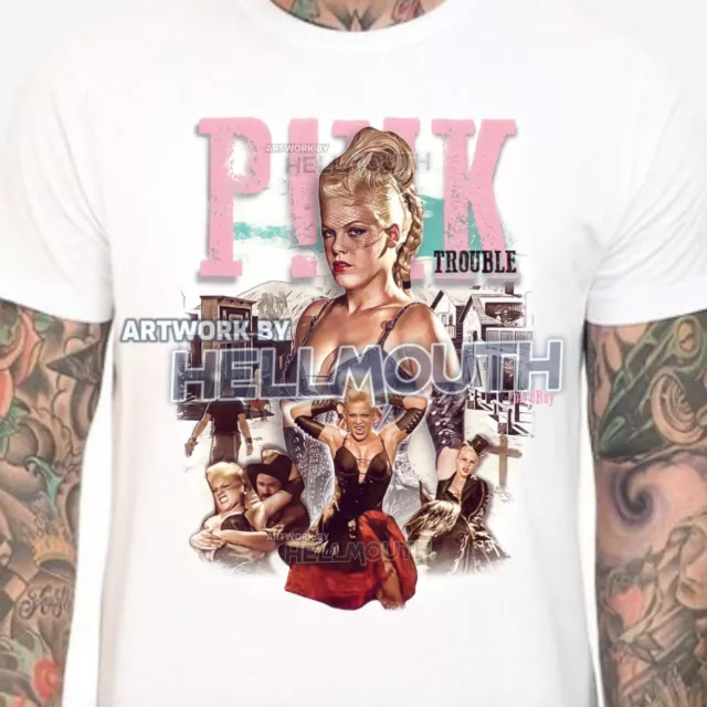 P!nk Trouble t-shirt - Mens & Women's sizes S-XXL - Pink Music Art Alicia Moore