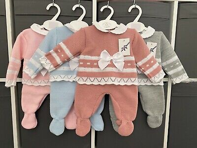 Newborn Baby Spanish Knitted Outfit Girl Boy Unisex Reborn Clothes Gift Pram Set