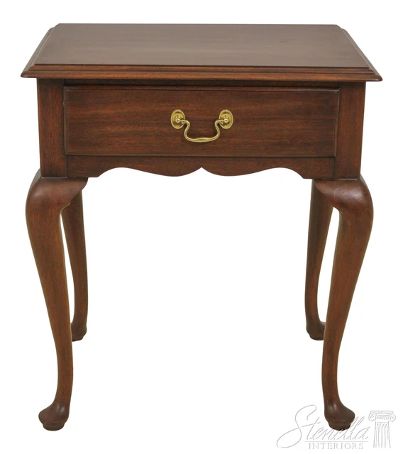 F58054EC: HENKEL HARRIS Queen Anne Mahogany 1 Drawer Nightstand