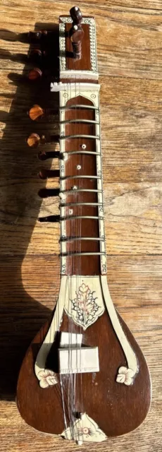 Miniature Sitar Handmade Traditional Wooden Decorative String Instrument-55cm