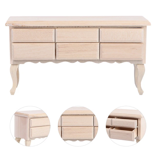 Mesa de muñeco maderas modelo escritorio joyería mini decoración