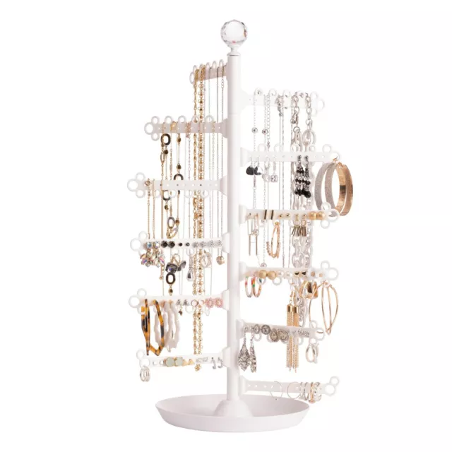 12-Tier 17.5" Jewelry Organizer, Earring Necklace, Bracelet, Ring, 360° Rotating