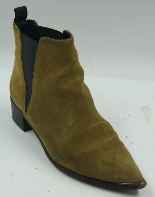 Acne Studios Jensen Women's Boots Sz 8 Tan Black Suede Pointed Toe Chelsea Boots