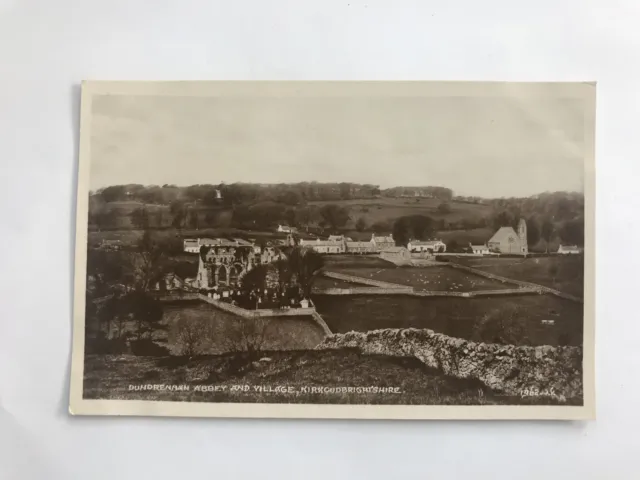 Dundrennan Abbey And Village. Kirkcudbrightshire. Real Photo Postcard. Scotland